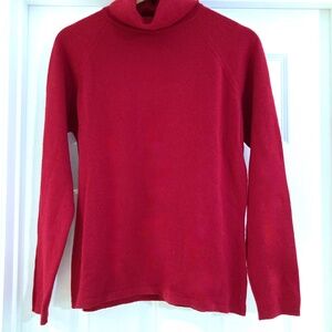 Nordstrom Merino Wool Turtleneck Red Sweater Italy Made M